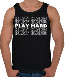 printfashion play hard fehér - Férfi atléta - Fekete (16557695)