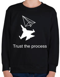 printfashion Trust the process - Gyerek pulóver - Fekete (16753834)