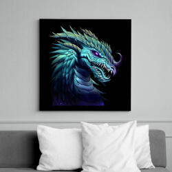 printfashion sárkány - Vászonkép - Fekete (6659330)