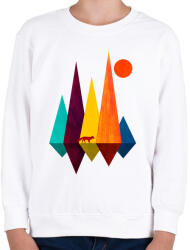 printfashion Róka és hegyek - Gyerek pulóver - Fehér (5239099)