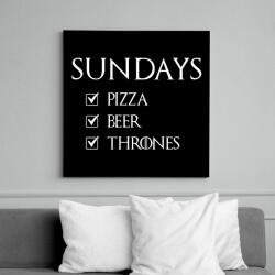 printfashion Trónok harca vasárnap - Vászonkép - Fekete (6648136)