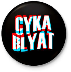 printfashion Cyka Blyat - Kitűző, hűtőmágnes - Fekete (3101492)