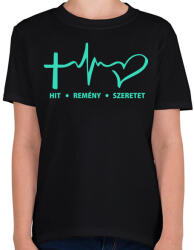 printfashion Hit, remény, szeretet - Gyerek póló - Fekete (1173992)