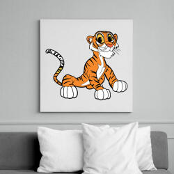 printfashion Cute Tiger - Vászonkép - Fehér (6630796)