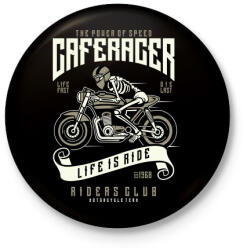 printfashion Caferacer - Kitűző, hűtőmágnes - Fekete (3090971)