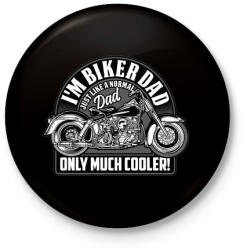 printfashion Motoros apa - Kitűző, hűtőmágnes - Fekete (5077723)