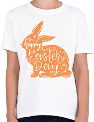 printfashion Happy Easter Day - Nyuszis minta - Gyerek póló - Fehér (6329061)