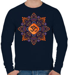 printfashion Szögletes mandala - Férfi pulóver - Sötétkék (14511375)
