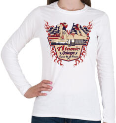 printfashion Atomi garázs - Női hosszú ujjú póló - Fehér (35635)