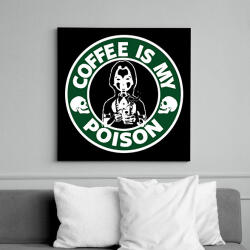 printfashion coffeismypoison - Vászonkép - Fekete (7320435)