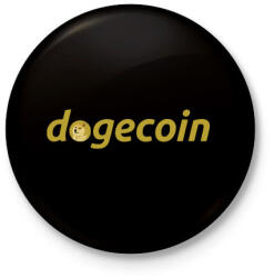 printfashion Dogecoin - Kitűző, hűtőmágnes - Fekete (5075312)