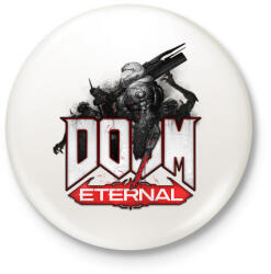 printfashion DOOM Eternal - Kitűző, hűtőmágnes - Fehér (3087981)