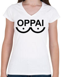 printfashion Oppai Saitama - Női V-nyakú póló - Fehér (2274012)