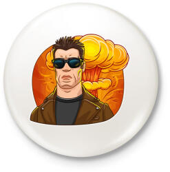 printfashion Arnold BooM Schwarzenegger - Kitűző, hűtőmágnes - Fehér (3087856)