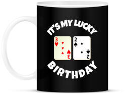 printfashion 32 POKER SZÜLINAP - Bögre - Fekete (9787071)