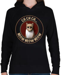 printfashion Ch ch ch. . . - Női kapucnis pulóver - Fekete (8754353)