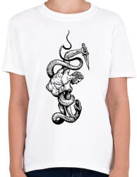 printfashion Harc a kígyóval - Gyerek póló - Fehér (15888435)