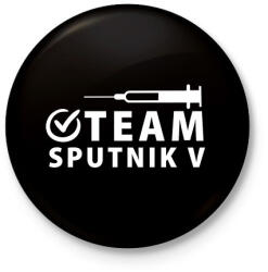printfashion Sputnik V Team - Kitűző, hűtőmágnes - Fekete (4889693)