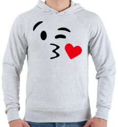 printfashion Csókos smile - Férfi kapucnis pulóver - Sport szürke (1136146)