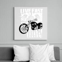 printfashion Lives Fast - Vászonkép - Fehér (12586202)