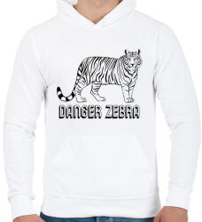printfashion Danger zebra - Férfi kapucnis pulóver - Fehér (2015650)