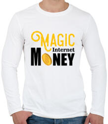 printfashion Magic-internet-money - Férfi hosszú ujjú póló - Fehér (6056068)