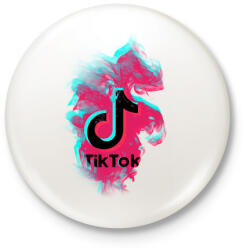 printfashion Lobogó Tik Tok logo - Kitűző, hűtőmágnes - Fehér (3083344)