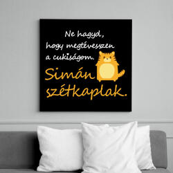 printfashion Ne hagy, hogy megtévesszen a cukiságom. Simán szétkaplak. Cica - Vászonkép - Fekete (16371231)