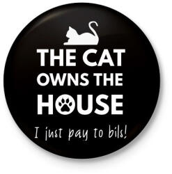 printfashion A ház a macskáé - Kitűző, hűtőmágnes - Fekete (3098297)