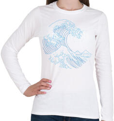 printfashion Hullám - Női hosszú ujjú póló - Fehér (6098606)