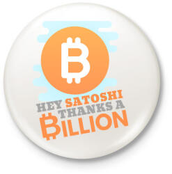 printfashion satoshi - Kitűző, hűtőmágnes - Fehér (3088952)