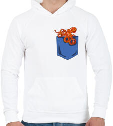 printfashion Polip zseb - Férfi kapucnis pulóver - Fehér (419345)