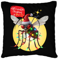 printfashion All I want for Christmas is You! - Vicces karácsonyi szúnyog - Párnahuzat, Díszpárnahuzat - Fekete (15269030)