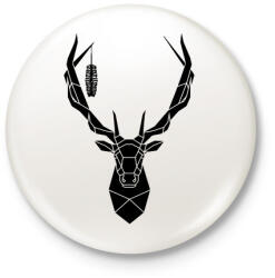 printfashion Csodaszarvas - Kitűző, hűtőmágnes - Fehér (3087930)