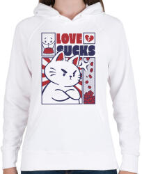 printfashion A szerelem szívás - Női kapucnis pulóver - Fehér (11017091)