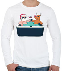 printfashion Karácsonyi jacuzzi - Férfi hosszú ujjú póló - Fehér (5638629)