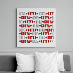 printfashion cica - kutya - Vászonkép - Fehér (6633736)