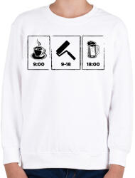 printfashion Munkaidő - Gyerek pulóver - Fehér (2155816)