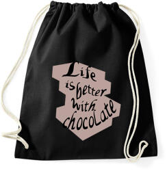 printfashion life is better with chocolate - Sportzsák, Tornazsák - Fekete (5724609)