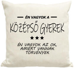 printfashion Én vagyok a középső gyerek. . . - Párnahuzat, Díszpárnahuzat - Lenvászon (16454503)