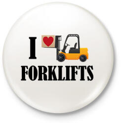 printfashion Imádom a targoncákat - Kitűző, hűtőmágnes - Fehér (13074031)