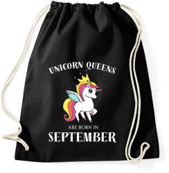 printfashion Unikornis királynők szeptemberben születnek - Sportzsák, Tornazsák - Fekete (371872)