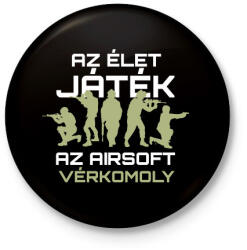 printfashion Az airsoft vérkomoly - Kitűző, hűtőmágnes - Fekete (15531062)