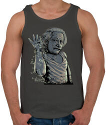 printfashion Salt Bae Einstein - Férfi atléta - Sötétszürke (337551)