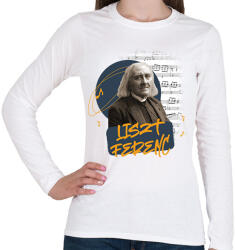printfashion Liszt Ferenc - Női hosszú ujjú póló - Fehér (7643018)