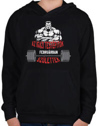 printfashion IT február - Gyerek kapucnis pulóver - Fekete (1916696)