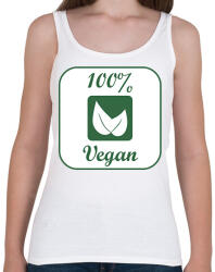 printfashion Vegán logó - Női atléta - Fehér (12695376)