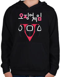 printfashion Squid Game - Soliders - Gyerek kapucnis pulóver - Fekete (5478369)