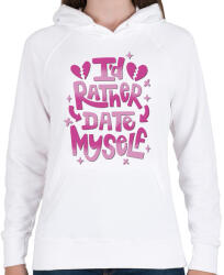 printfashion Magammal randizok inkább - Női kapucnis pulóver - Fehér (11017093)