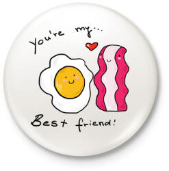 printfashion Bacon és tojás - Kitűző, hűtőmágnes - Fehér (3933741)